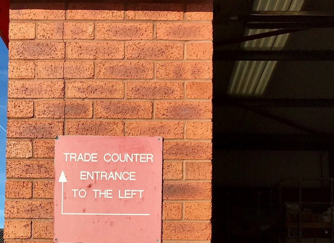 The entrance to our trade counter